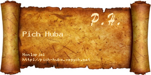 Pich Huba névjegykártya